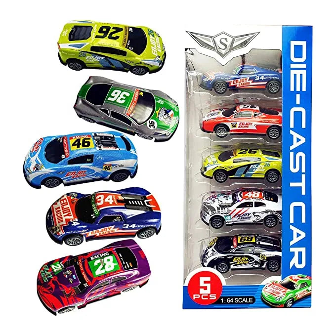 Dinki Toy Car Set – 5 Pcs Mini Vehicles for Kids