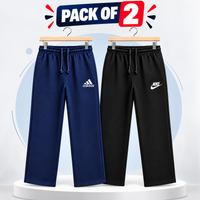 Pack of 2 Kids Fleece Baggy Trousers  – Warm & Comfortable Winter Baggy Trousers