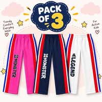 Pack of 3 Kids Fleece 2-Tape Trousers – Warm & Stylish Winter Pants