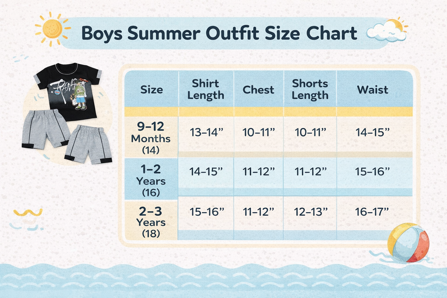Kids Summer T-Shirt & Shorts Set – Stylish Black Tee with Grey Shorts