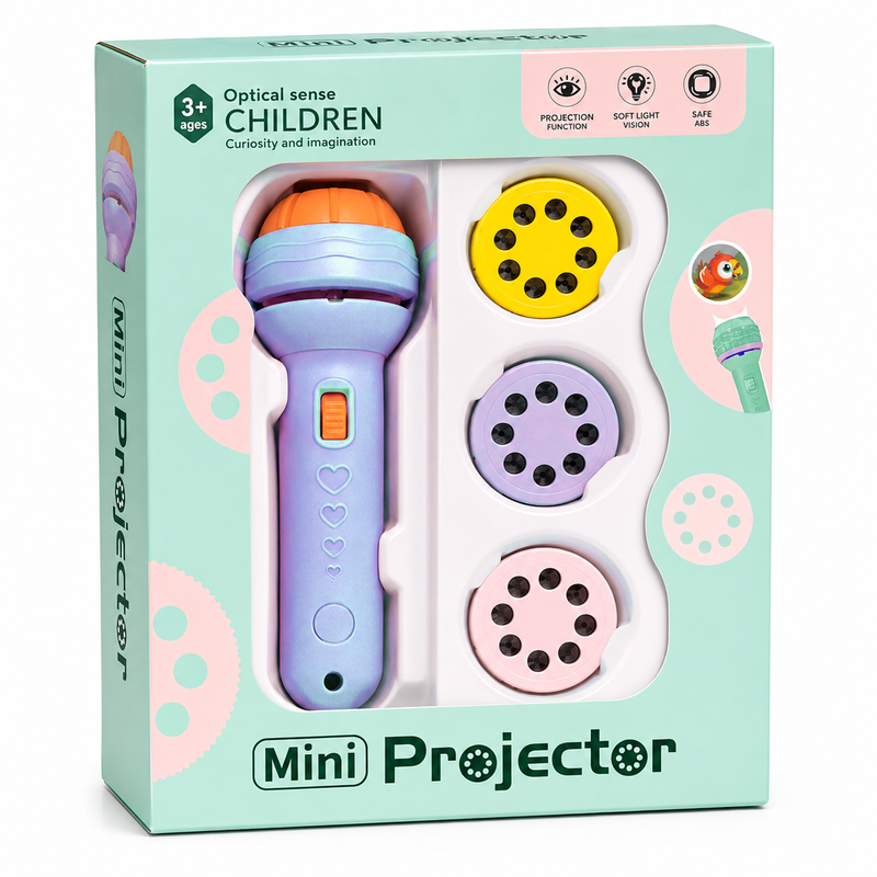 Mini Projector for Kids – Creative Projection Toy with 3 Slide Discs