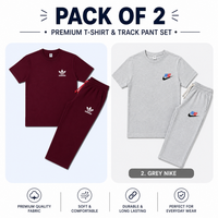 Pack of 2 Boys Summer Tracksuit | Premium T-Shirt & Track Pant Set for Kids