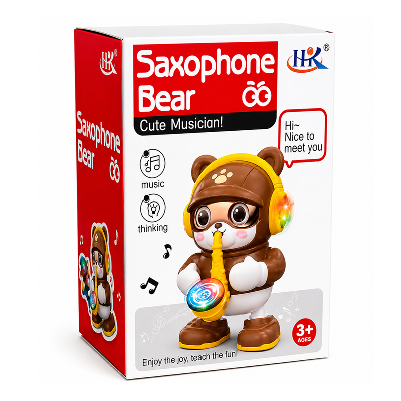 Saxophone Bear Musical Toy – Cute Interactive Music Bear for Kids