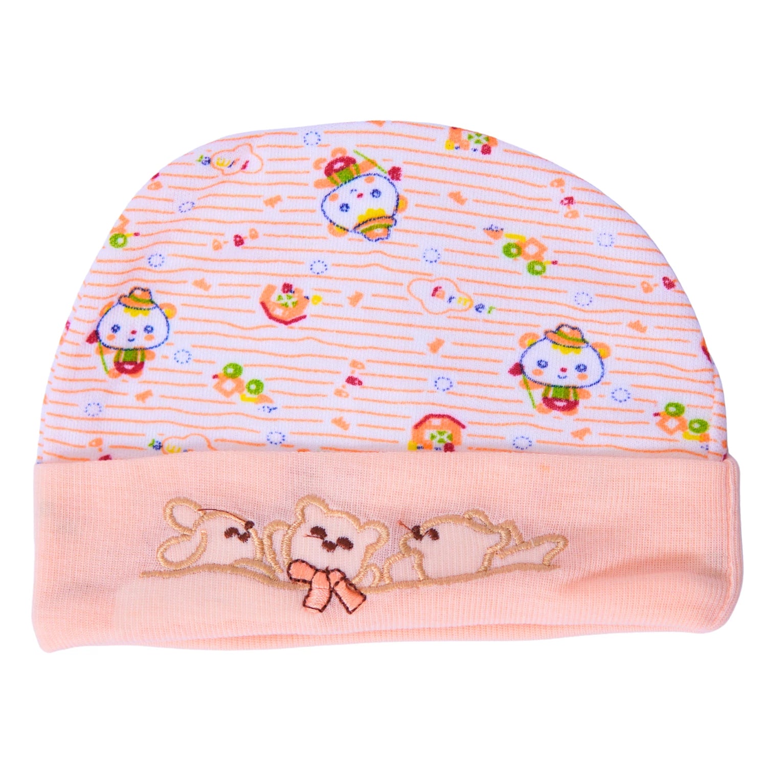 Baby Cotton Cap, Mittens and Booties Set - New Born
