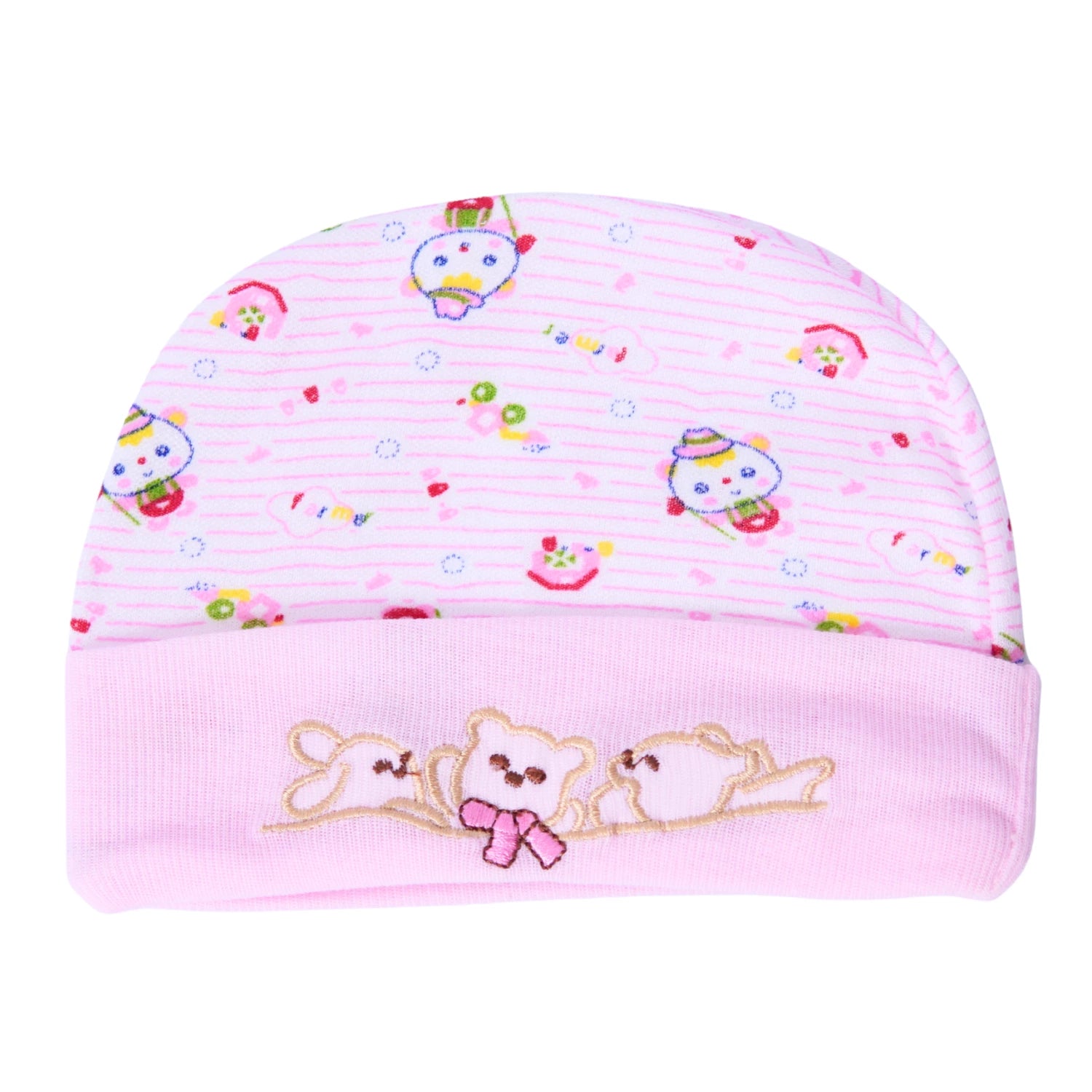 Baby Cotton Cap, Mittens and Booties Set - New Born