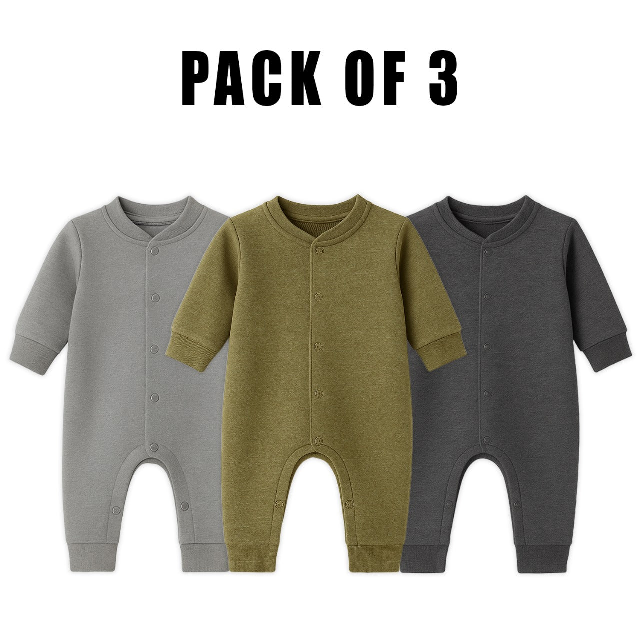 3-pack Classic Rompers (Fleece)