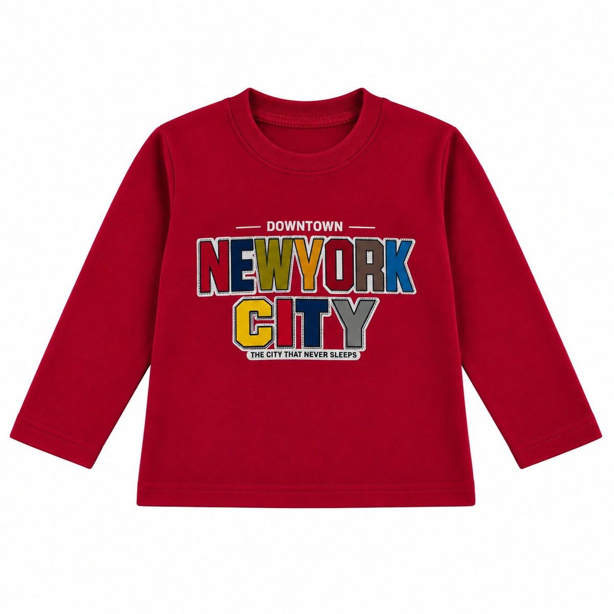 Kids fleece  Full Sleeve T-Shirts – Printed Cotton Sweatshirts Red