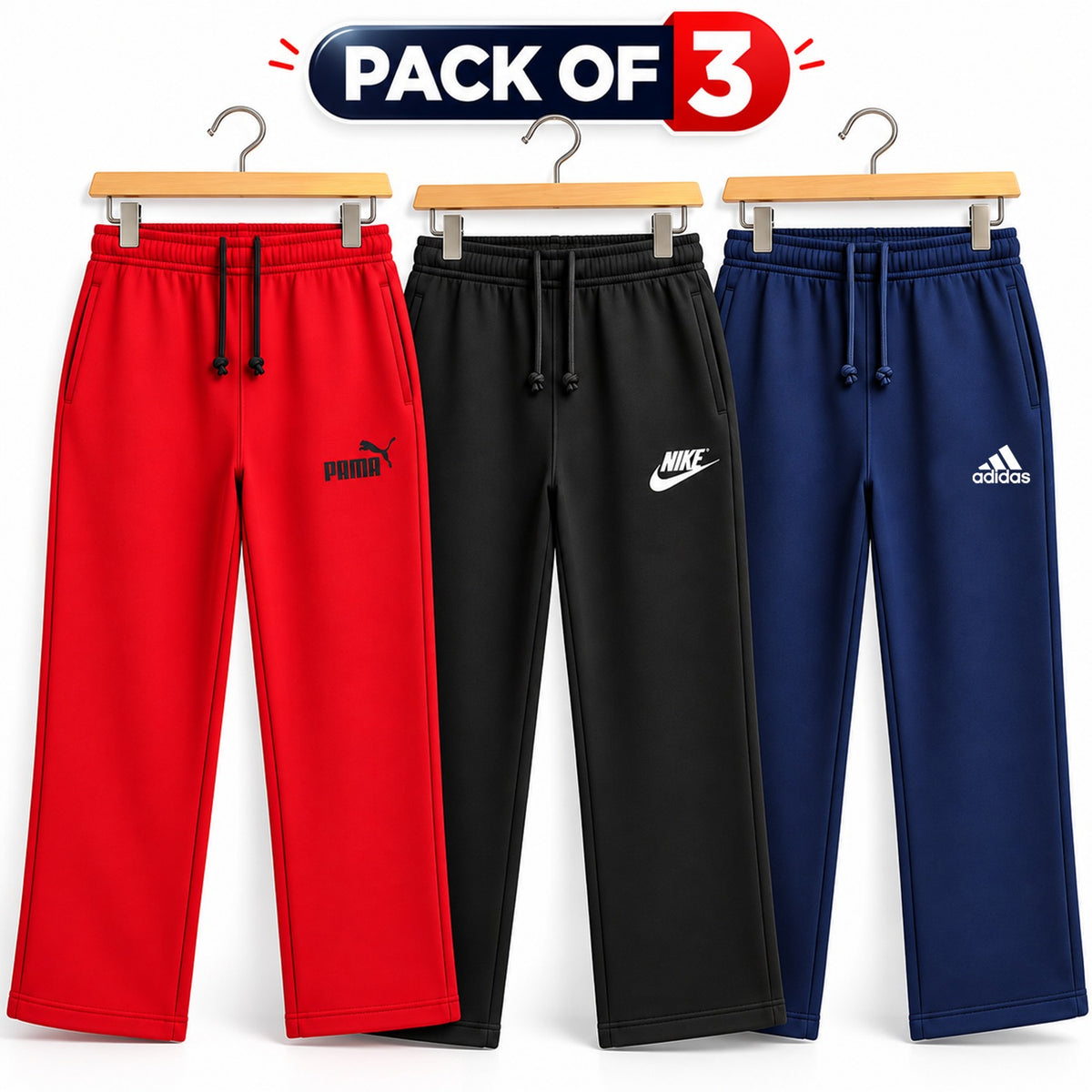 Pack of 3 Kids Fleece Trousers  – Warm & Comfortable Winter Track Pants