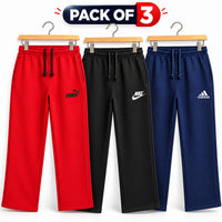 Pack of 3 Kids Fleece Trousers  – Warm & Comfortable Winter Track Pants