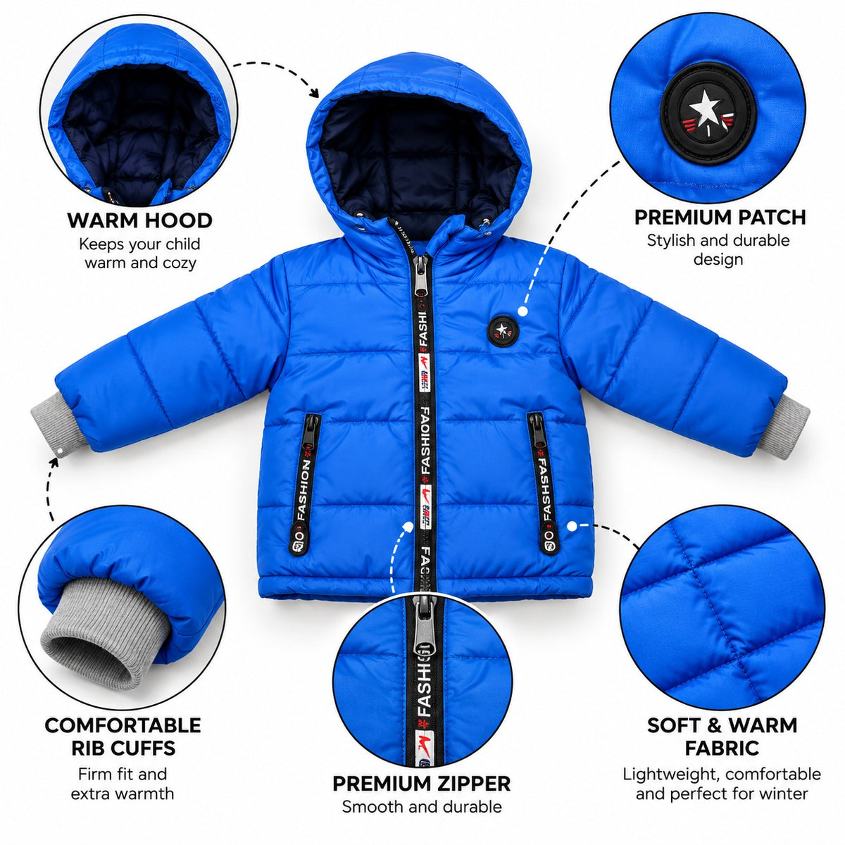 Kids Winter Hooded Puffer Jacket – Warm & Stylish Quilted Jacket