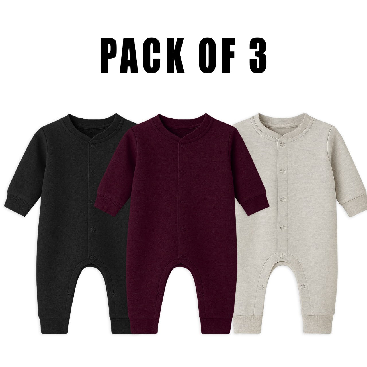 3-pack Classic Rompers (Fleece)