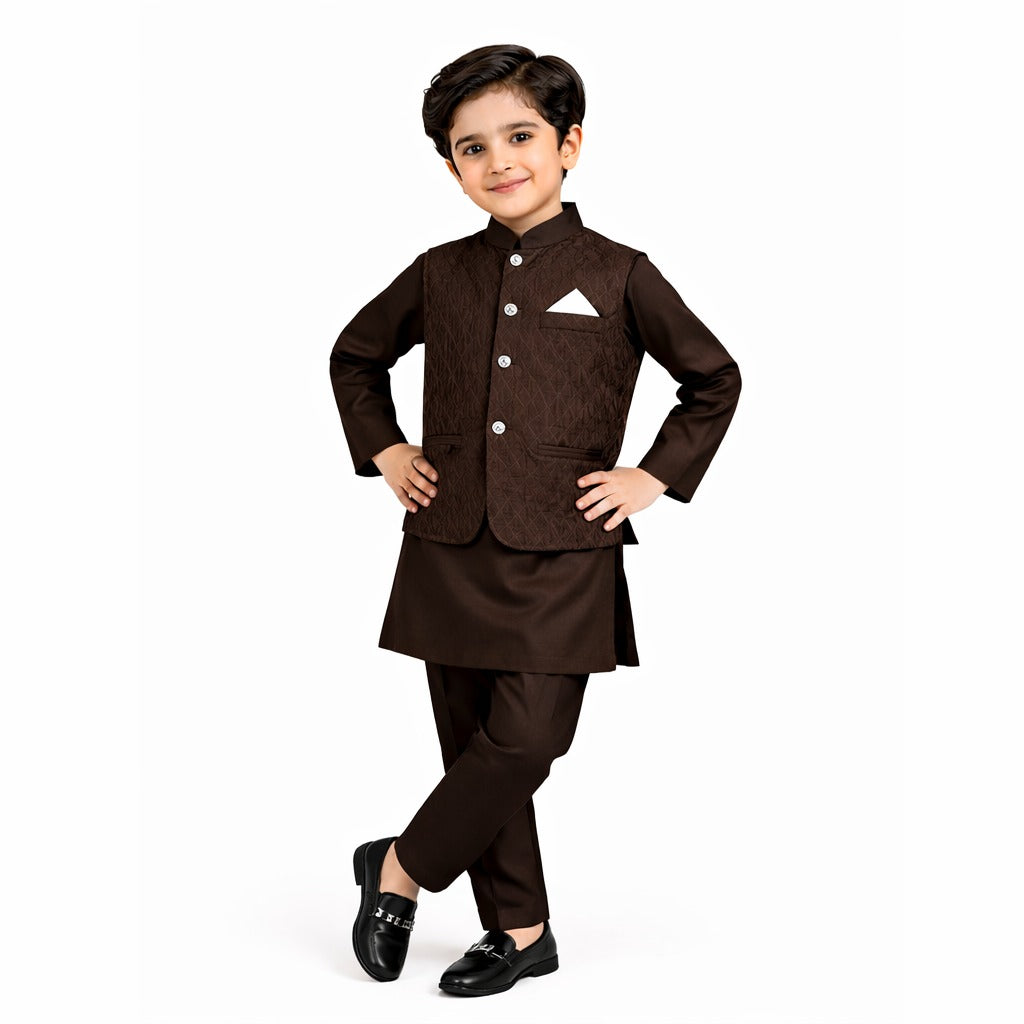 Kids Kurta Shalwar Kamez With Waistcoat