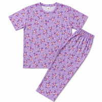 Girls Summer Tracksuit  | Soft Cotton Printed T-Shirt & Trouser Set for Kids