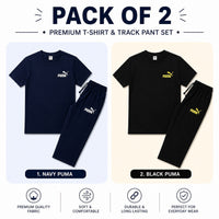 Pack of 2 Boys Summer Tracksuit | Premium T-Shirt & Track Pant Set for Kids