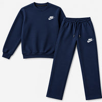 Kids Winter Tracksuit – Fleece Sweatshirt & Trouser Set Blue