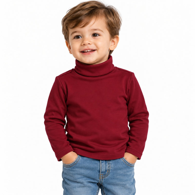 Kids High Neck Turtleneck Shirts Pack of 6 – Winter Full Sleeve Thermal Tops