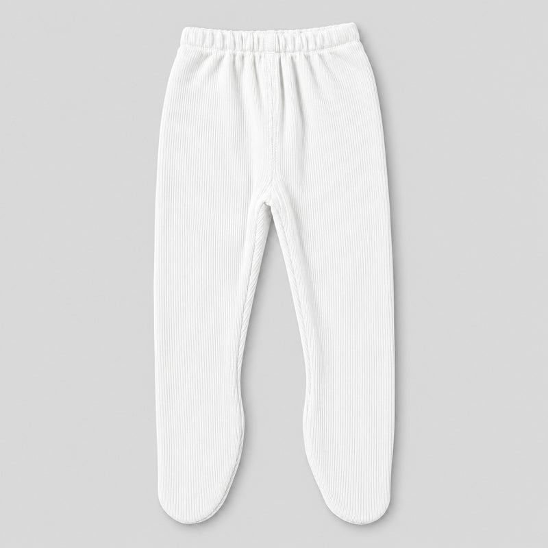 Pack of 3 Girls Ribbed Leggings  – White, Beige & Black