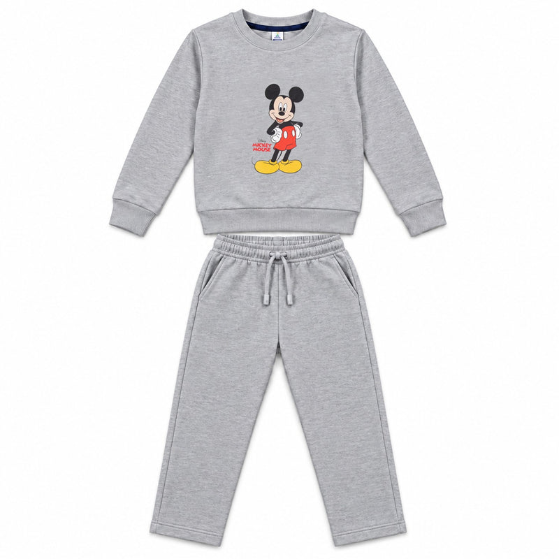 Kids Winter Tracksuits – Printed Fleece Sweatshirts & Trousers Gray