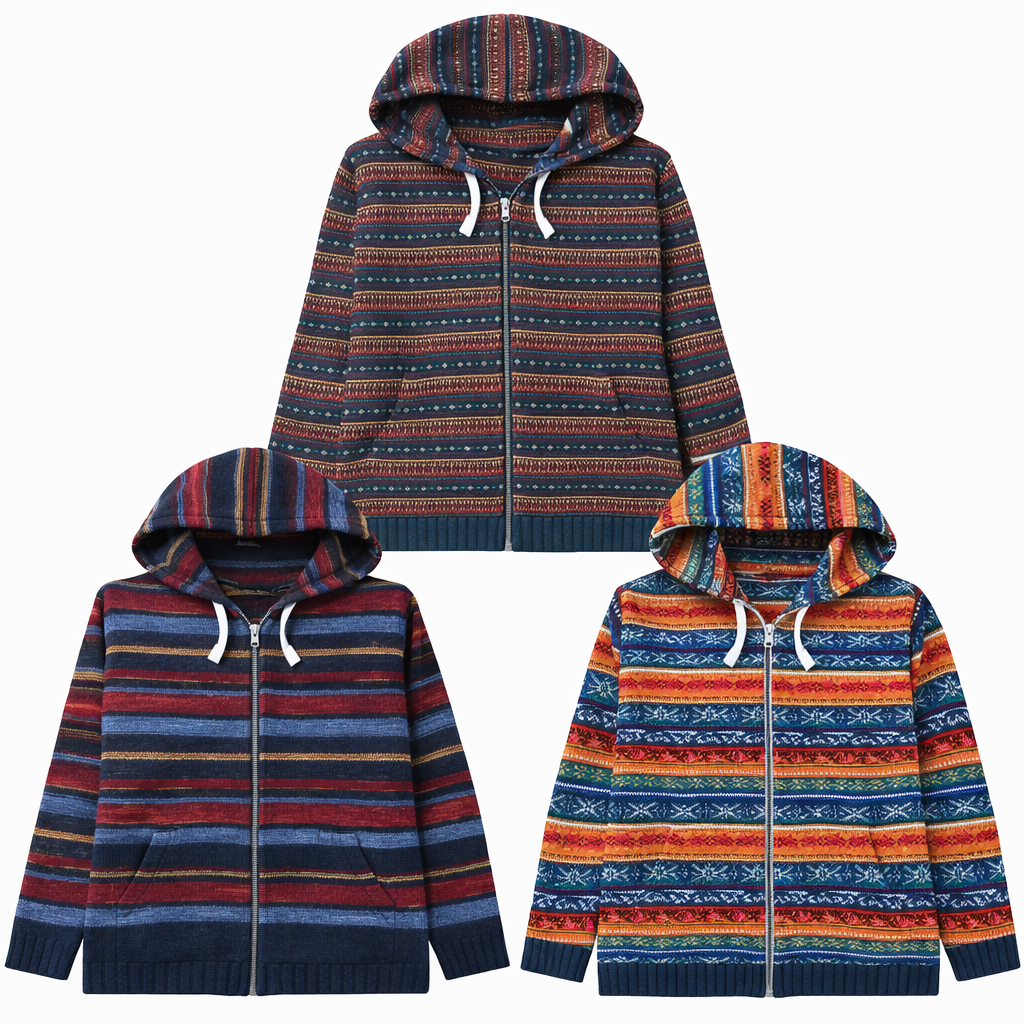 3-Pack Zipper Hooded Sweaters