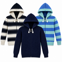 Pack of 3 Kids Wool Hooded Sweater Boys & Girls Winter Zip-Up