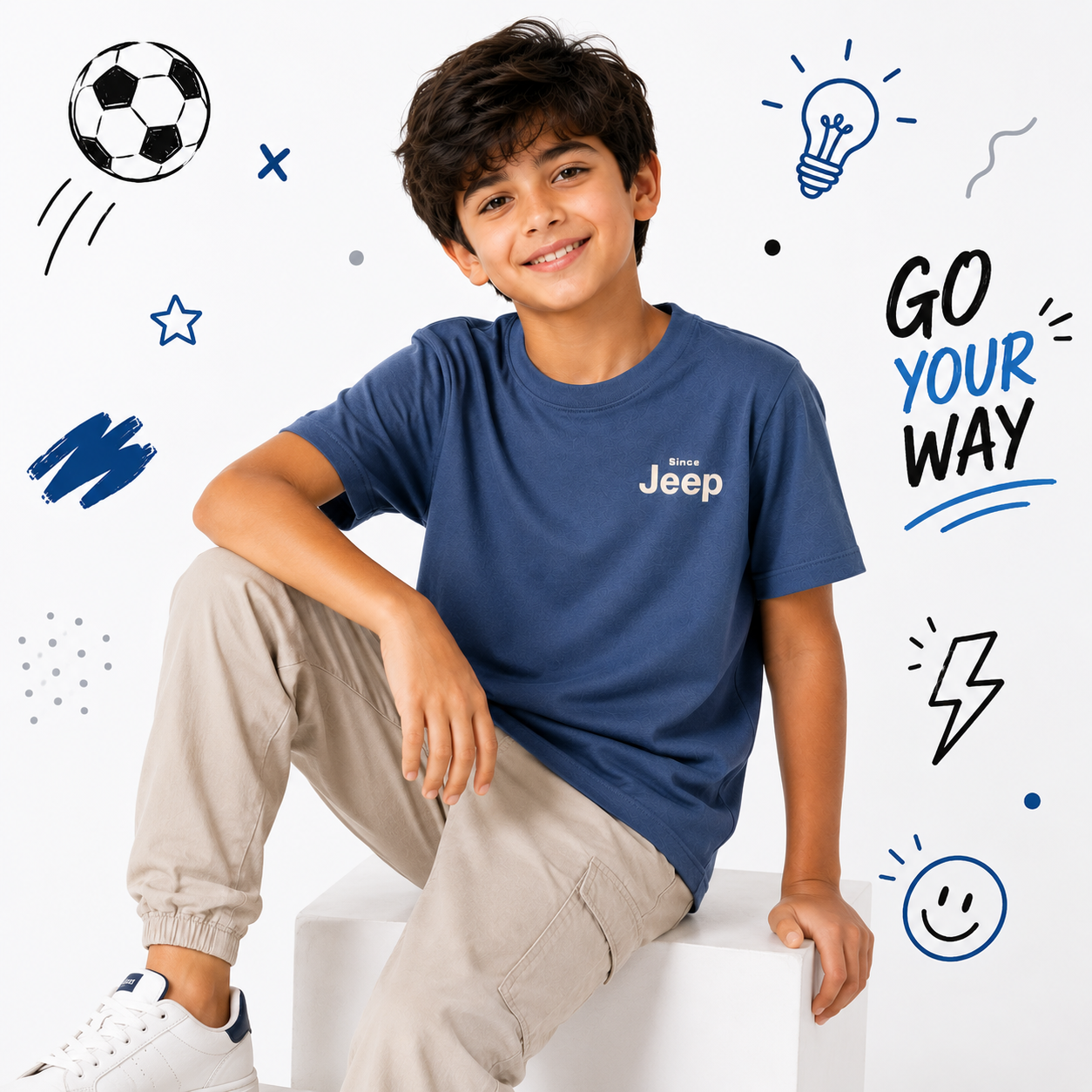 Pack of 5 Little Minors cotton T-shirts for boys aged 6 to 13, featuring colorful, comfortable casual t-shirts for kids. - hover image