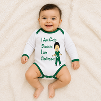 Pack of 2 Romper I Am Cute Because I Am Pakistani Baby Bodysuit Independence Day Cotton Romper