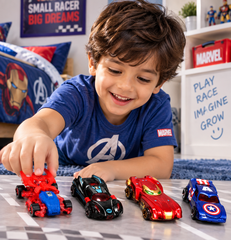Avengers Superhero Die-Cast Toy Cars Set – Pack of 4 Kids Toy Cars