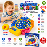 Electric Fishing Game for Kids – 24 Fish with 4 Fishing Rods