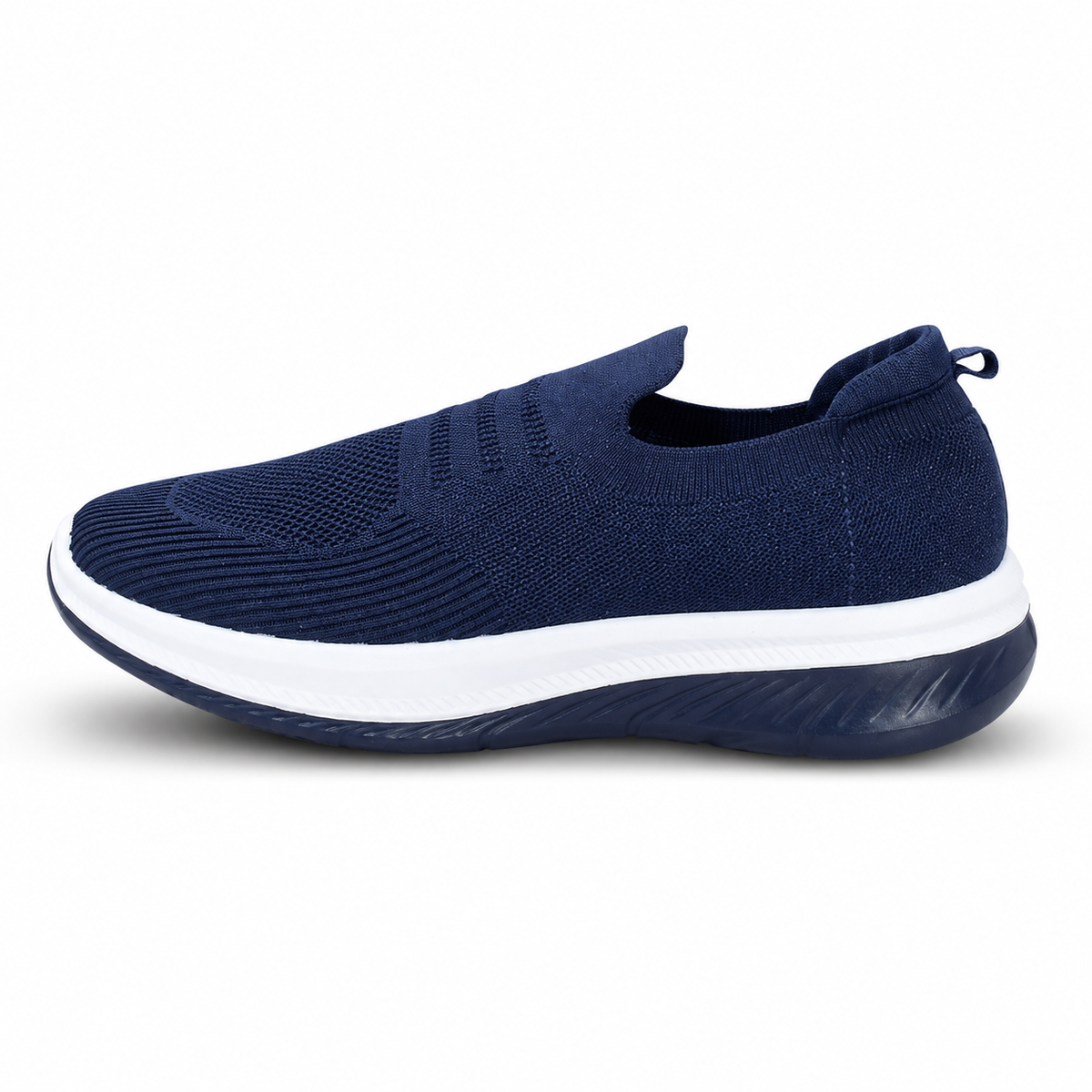 Men’s Navy Blue Knit Slip-On Sneakers Shoes ART - hover image