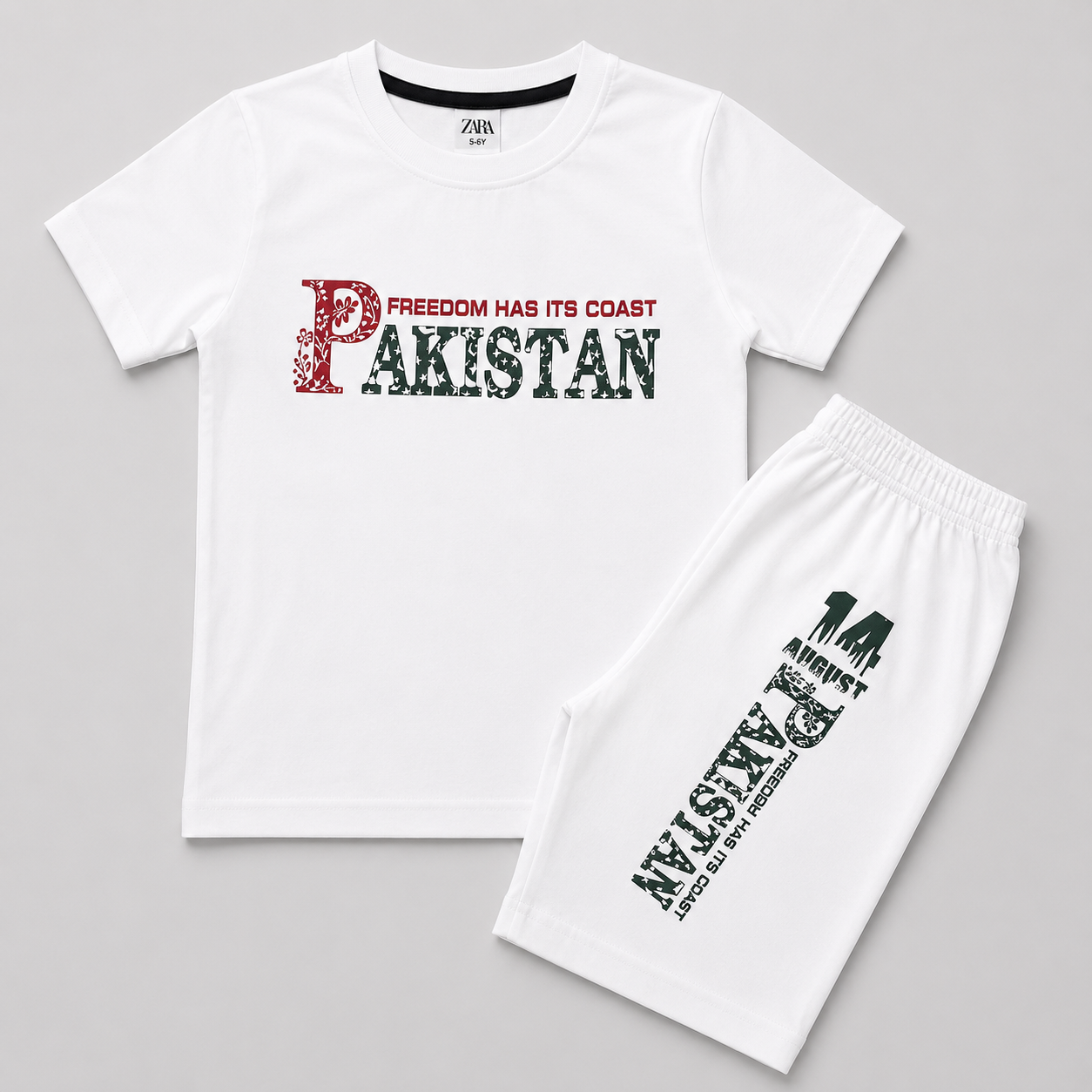 Kids 14 August Independence Day T-Shirt & Shorts Set - hover image