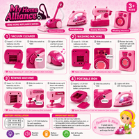My Home Alliance Pretend Play Set – Kids Sewing Machine, Washing Machine, Iron & Vacuum