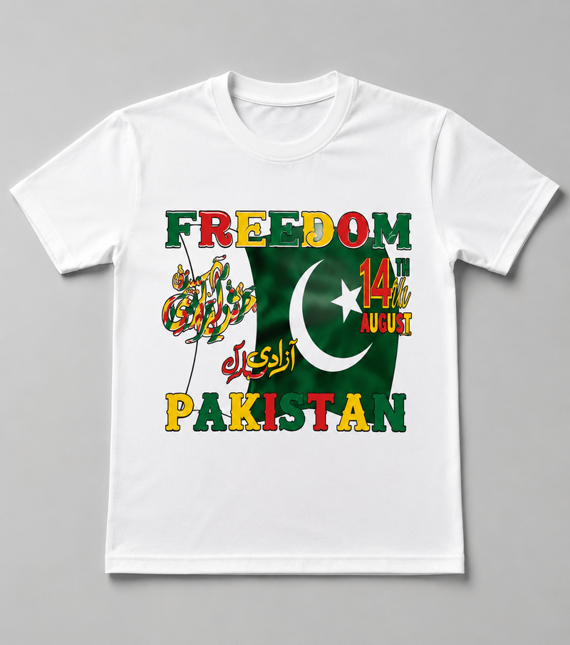 Kids Pakistan Independence Day 14 August Printed T-Shirts