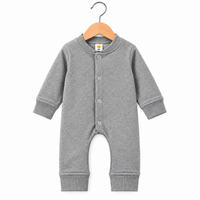 Baby Boys Winter Rompers Gray Full Sleeve Fleece Rompers