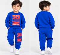 Kids Fleece Tracksuit Pack of 2 Warm Printed Winter Sweatshirt & Trouser Set