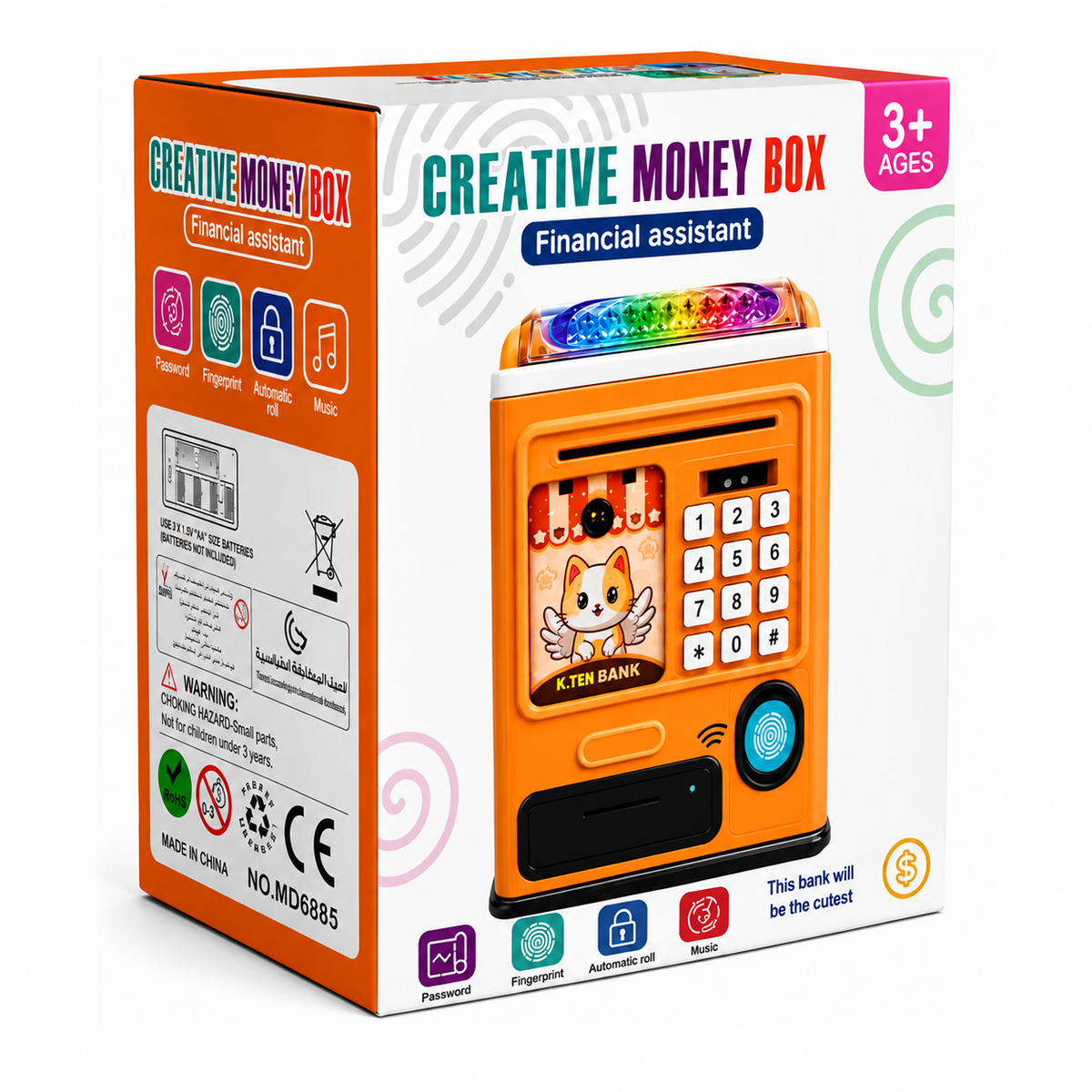 Creative Money Box for Kids Toys – Electronic Piggy Bank with Fingerprint & Password - hover image