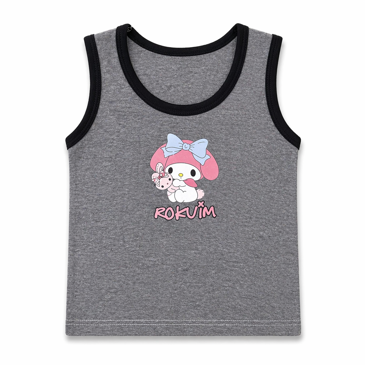 Baby girls' unicorn printed summer vest by Little Minors, sleeveless cotton top for ages 1 to 5 years, with colorful unicorn design. - hover image