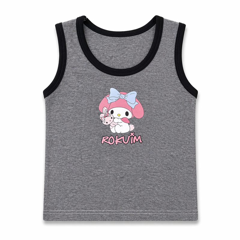 Baby girls' unicorn printed summer vest by Little Minors, sleeveless cotton top for ages 1 to 5 years, with colorful unicorn design.