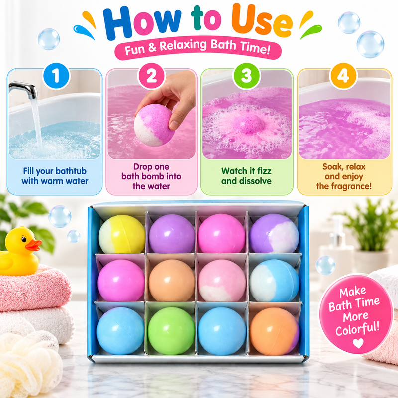 Bath Bomb Gift Set for Kids – Fun & Colorful Bath Fizzers