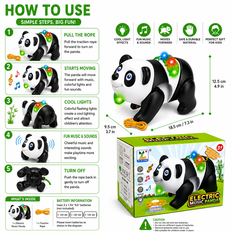 Electric Music Panda Toy – Interactive Dancing Panda with Lights & Music
