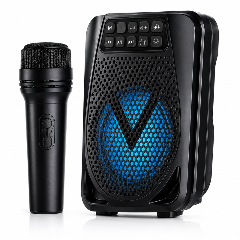 Wireless Bluetooth Speaker with Microphone – 3 Inch Portable Karaoke Speaker