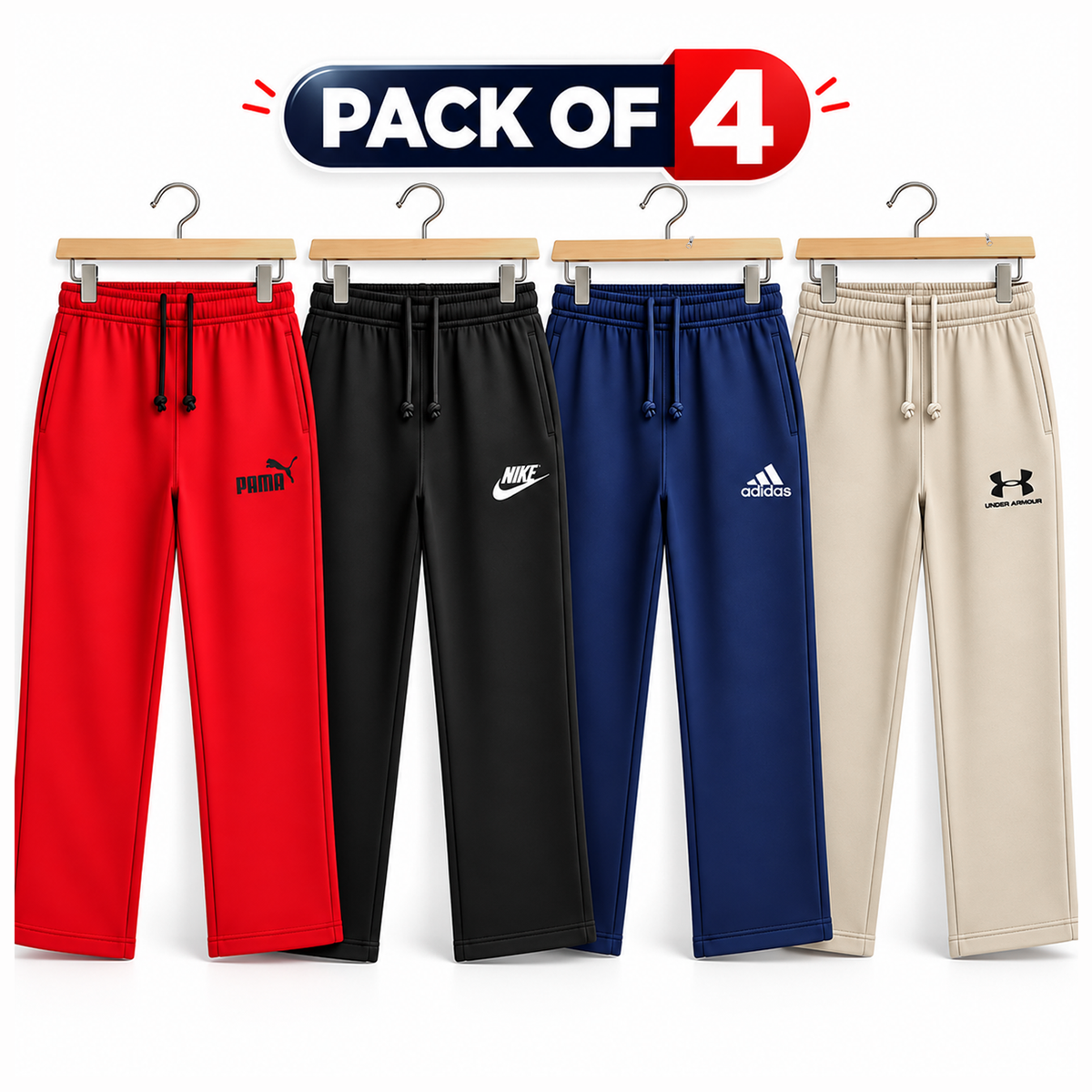 Pack of 4 Kids Fleece Baggy Trousers  – Warm & Comfortable Winter Baggy Trousers