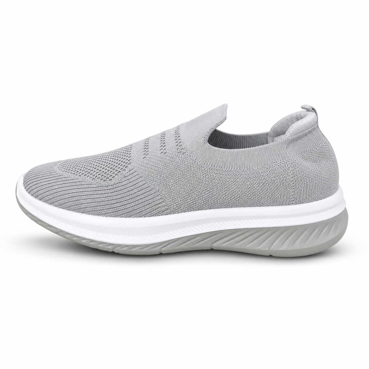 Men’s Grey Knit Slip-On Sneakers Shoes ART - hover image