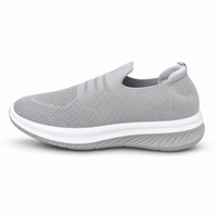Men’s Grey Knit Slip-On Sneakers Shoes ART