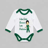 Pack of 2 Romper I Am Cute Because I Am Pakistani Baby Bodysuit Independence Day Cotton Romper