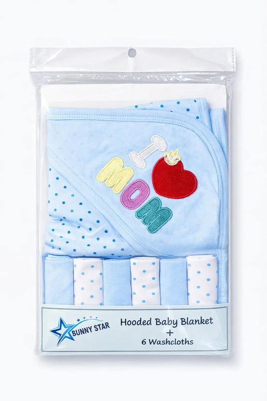 Hooded Baby Blanket with 6 Washcloths – Soft Newborn Bath Set Pakistan