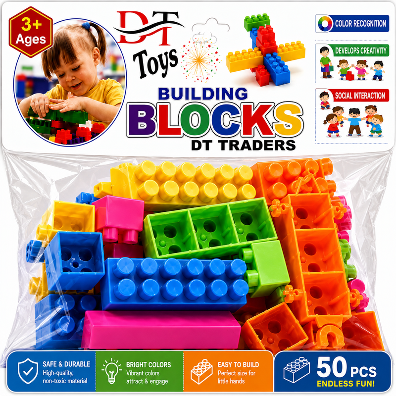 Building Blocks for Kids – Colorful Creative Construction Blocks Set