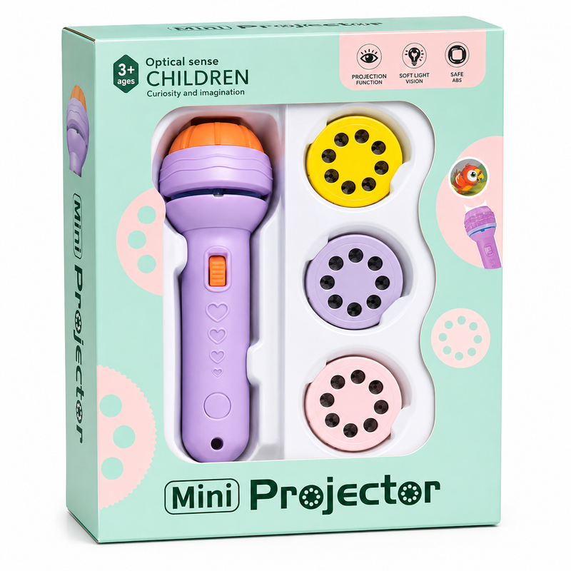 Mini Projector for Kids – Creative Projection Toy with 3 Slide Discs
