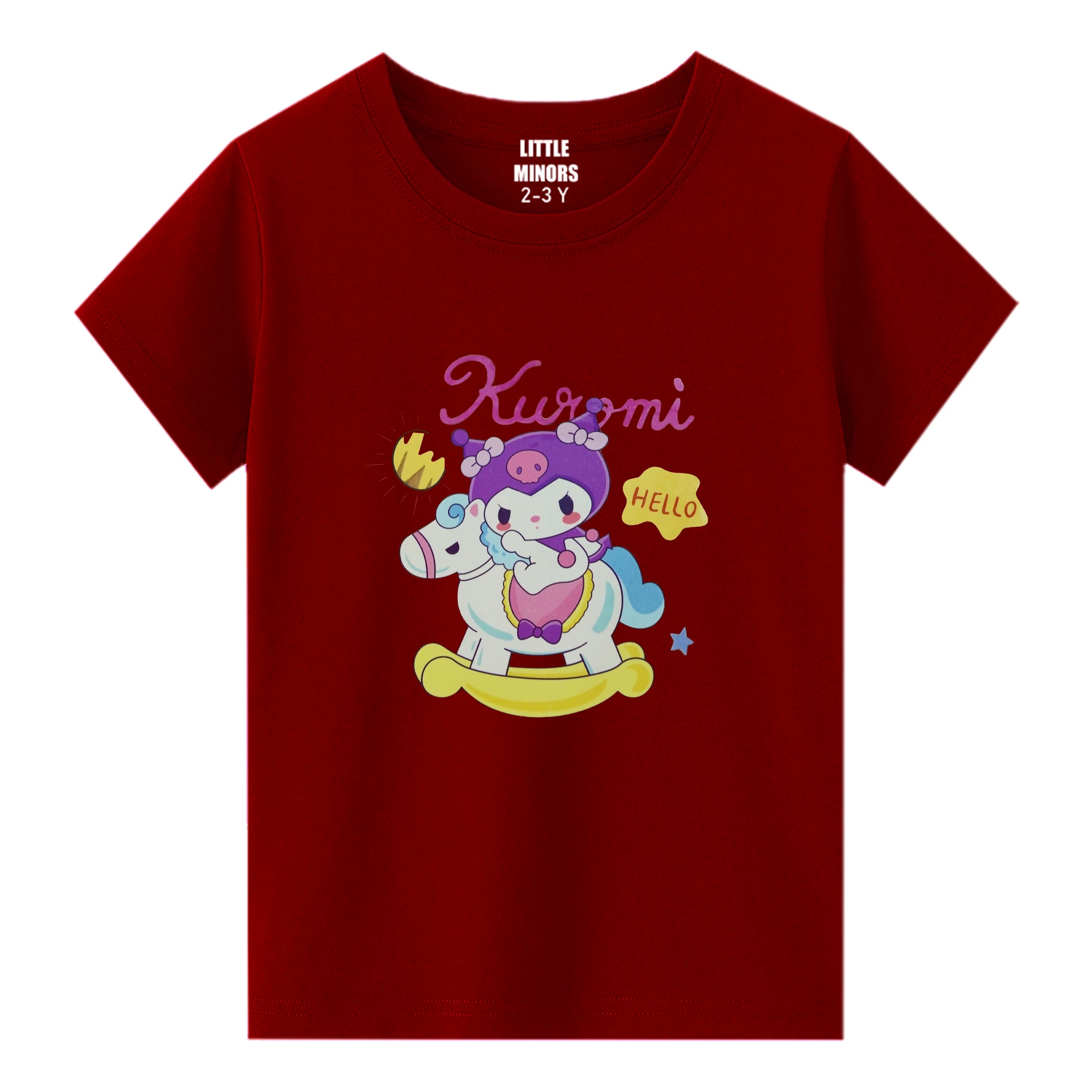 Kids Jersey Cotton Sticker T-Shirt - Red