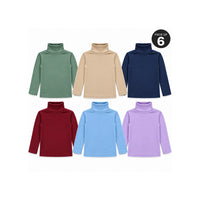 Kids High Neck Turtleneck Shirts Pack of 6 – Winter Full Sleeve Thermal Tops