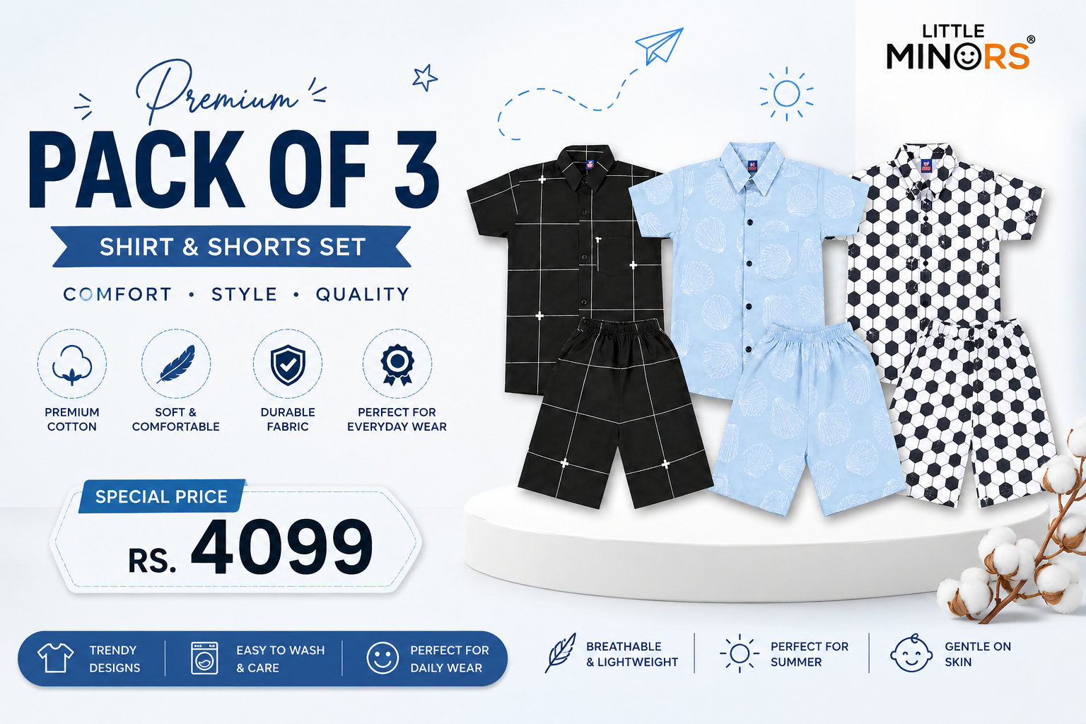kids cotton summer suits